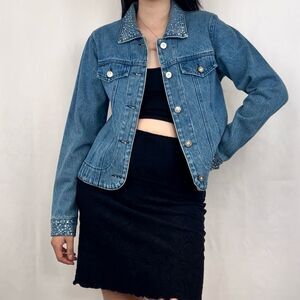 Y2K Simply Hot Bedazzled Rhinestone Denim Jean Jacket